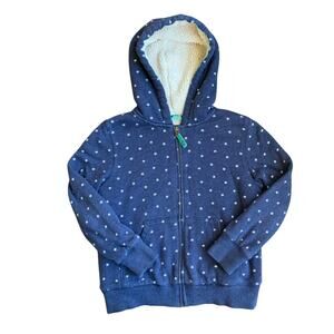 Mini Boden Sherpa Lined Star Print Hoodie 9-10